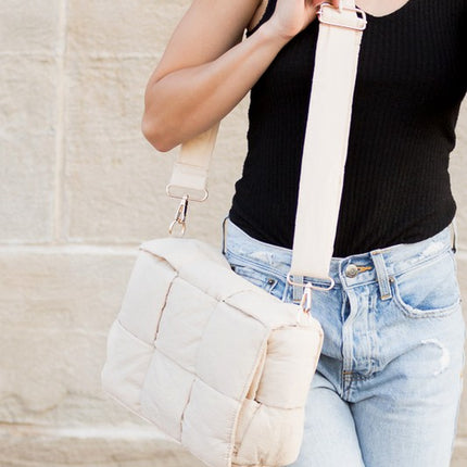 Quilted Puffer Removable Pouch Folder-Over Crossbody Bay - Accessoriesforever