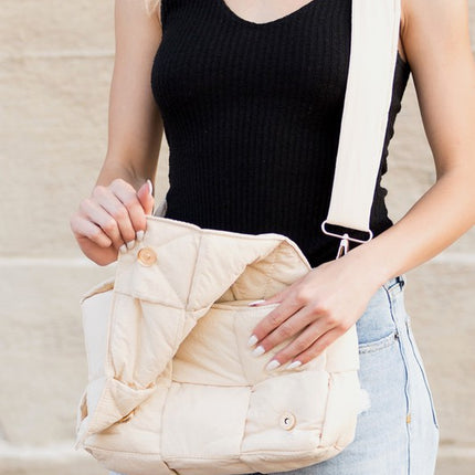 Quilted Puffer Removable Pouch Folder-Over Crossbody Bay - Accessoriesforever