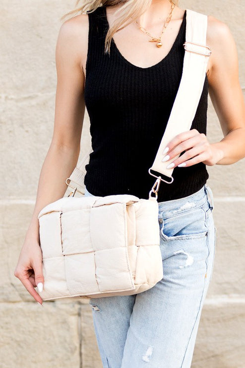 Quilted Puffer Removable Pouch Folder-Over Crossbody Bay - Accessoriesforever