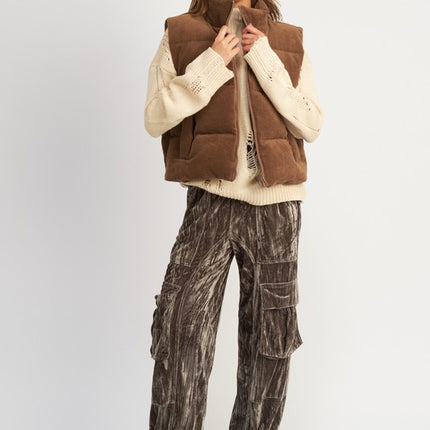 Warm Cozy Stylish Fashion Corduroy Puffer Vest - Accessoriesforever