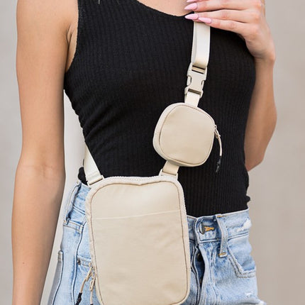 Stylish Clippable Removable Coin Pouch Case Crossbody Bag