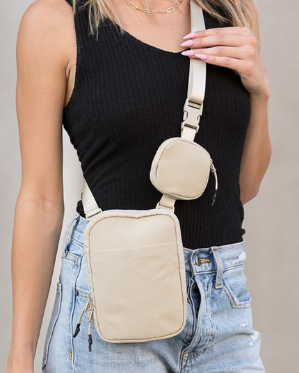 Stylish Clippable Removable Coin Pouch Case Crossbody Bag