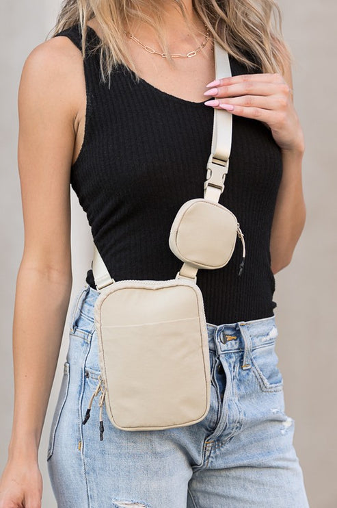 Stylish Clippable Removable Coin Pouch Case Crossbody Bag