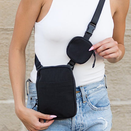 Stylish Clippable Removable Coin Pouch Case Crossbody Bag