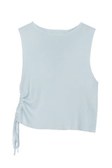 Solid Ribbed Sleeveless Fashion Pullover Toop