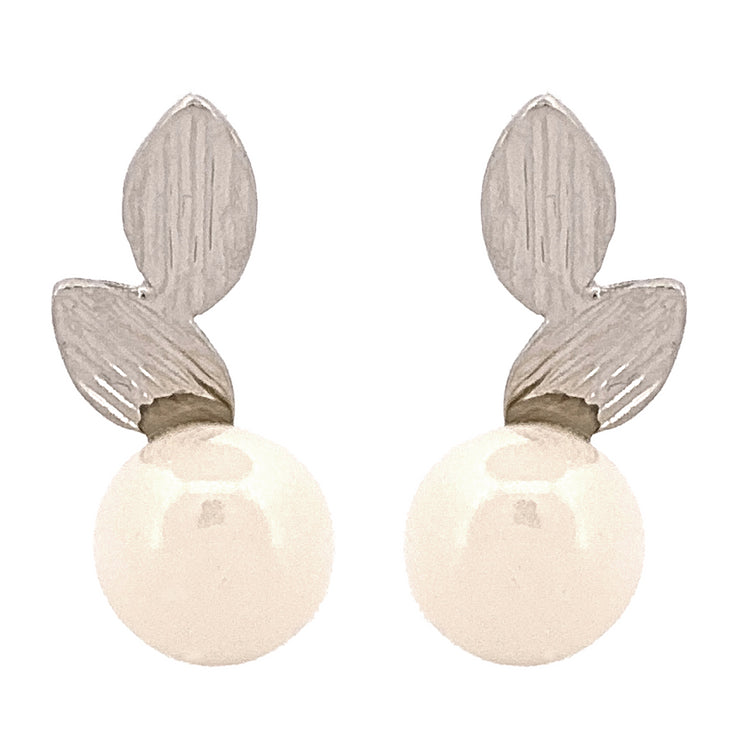 Bridal Wedding Prom Jewelry Elegant Modern Pearl Drop Stud Earrings - Accessoriesforever