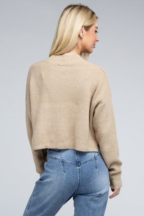 Cozy Mock Neck Long Sleeve Pullover Sweater