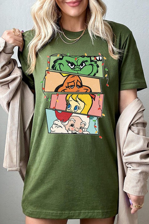 Merry Grinchmas Christmas Holiday Unisex Short Sleeve Graphic Tee T-Shirt - Accessoriesforever