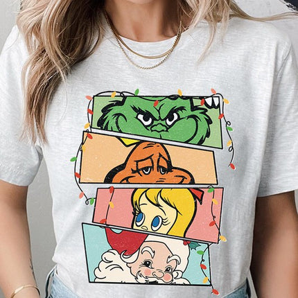 Merry Grinchmas Christmas Holiday Unisex Short Sleeve Graphic Tee T-Shirt - Accessoriesforever