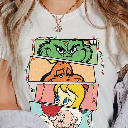 Merry Grinchmas Christmas Holiday Unisex Short Sleeve Graphic Tee T-Shirt - Accessoriesforever