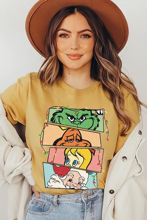 Merry Grinchmas Christmas Holiday Unisex Short Sleeve Graphic Tee T-Shirt - Accessoriesforever