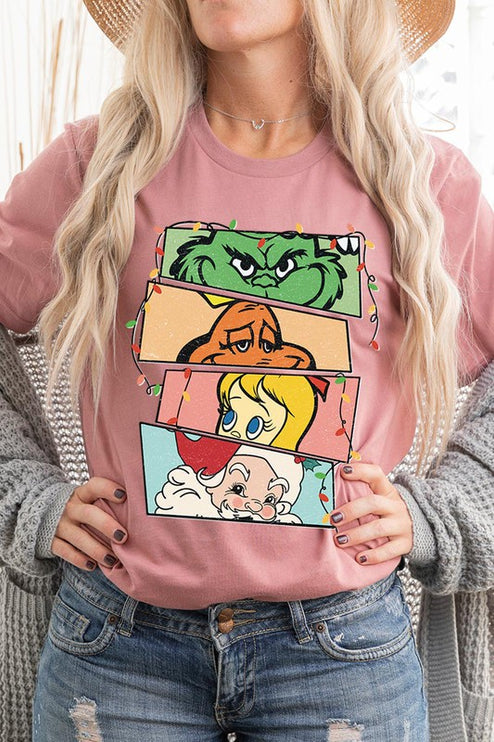 Merry Grinchmas Christmas Holiday Unisex Short Sleeve Graphic Tee T-Shirt - Accessoriesforever
