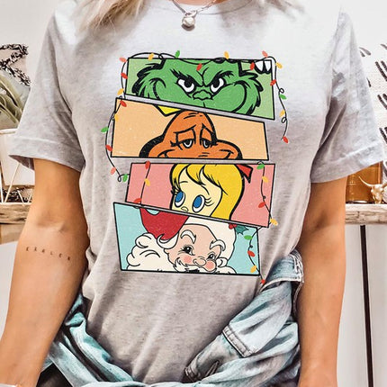 Merry Grinchmas Christmas Holiday Unisex Short Sleeve Graphic Tee T-Shirt - Accessoriesforever