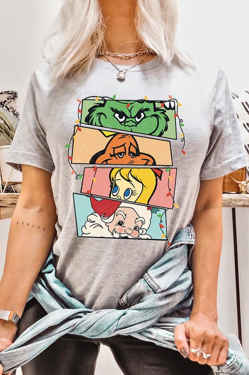 Merry Grinchmas Christmas Holiday Unisex Short Sleeve Graphic Tee T-Shirt - Accessoriesforever