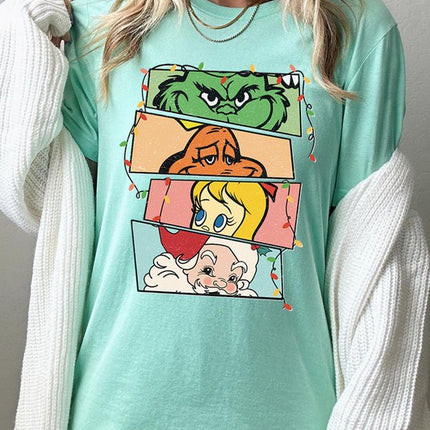 Merry Grinchmas Christmas Holiday Unisex Short Sleeve Graphic Tee T-Shirt - Accessoriesforever