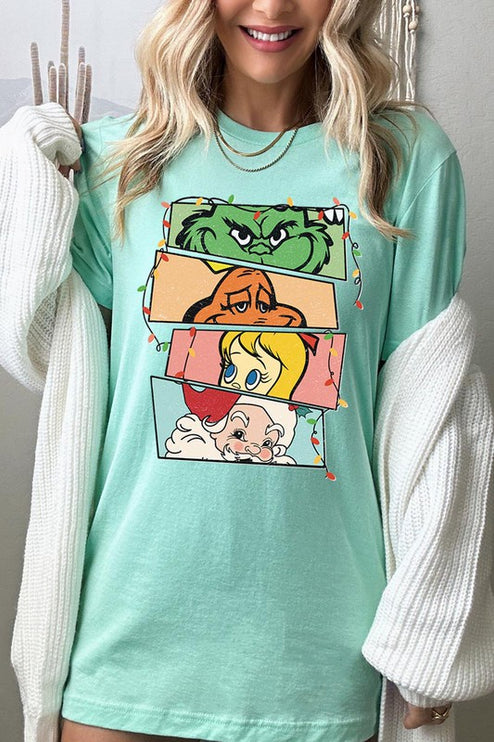 Merry Grinchmas Christmas Holiday Unisex Short Sleeve Graphic Tee T-Shirt - Accessoriesforever