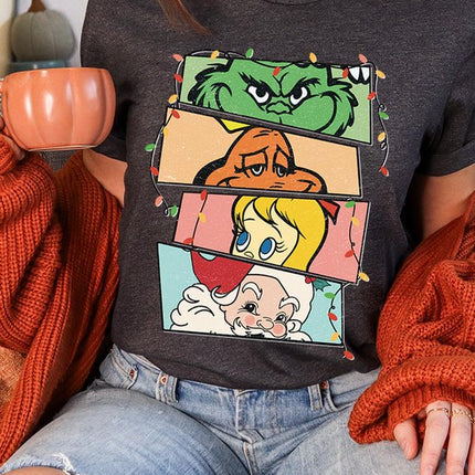 Merry Grinchmas Christmas Holiday Unisex Short Sleeve Graphic Tee T-Shirt - Accessoriesforever