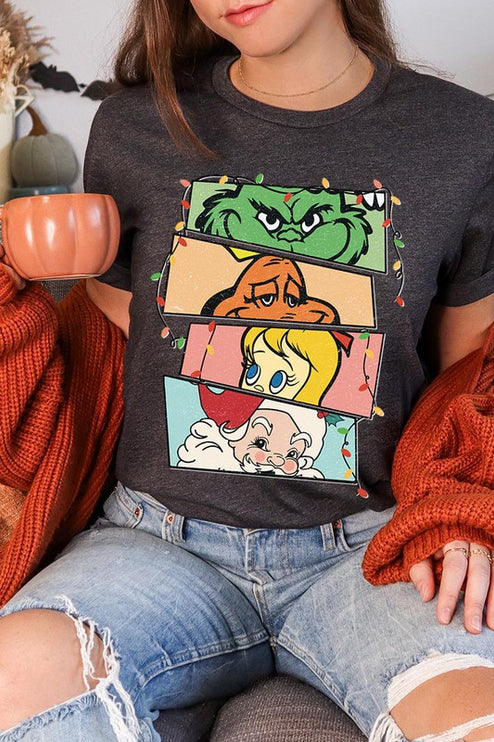 Merry Grinchmas Christmas Holiday Unisex Short Sleeve Graphic Tee T-Shirt - Accessoriesforever