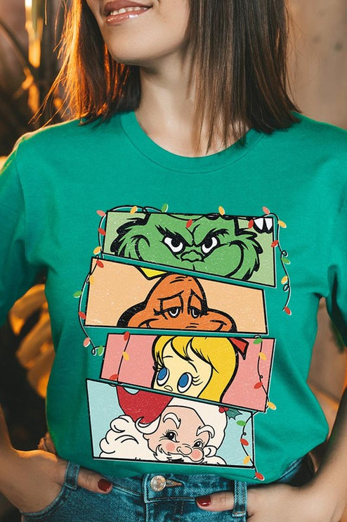 Merry Grinchmas Christmas Holiday Unisex Short Sleeve Graphic Tee T-Shirt - Accessoriesforever