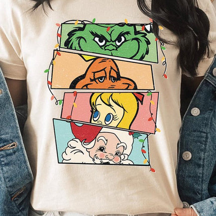Merry Grinchmas Christmas Holiday Unisex Short Sleeve Graphic Tee T-Shirt - Accessoriesforever