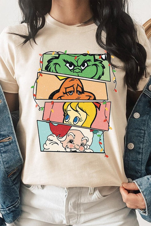 Merry Grinchmas Christmas Holiday Unisex Short Sleeve Graphic Tee T-Shirt - Accessoriesforever