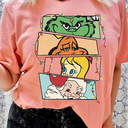 Merry Grinchmas Christmas Holiday Unisex Short Sleeve Graphic Tee T-Shirt - Accessoriesforever