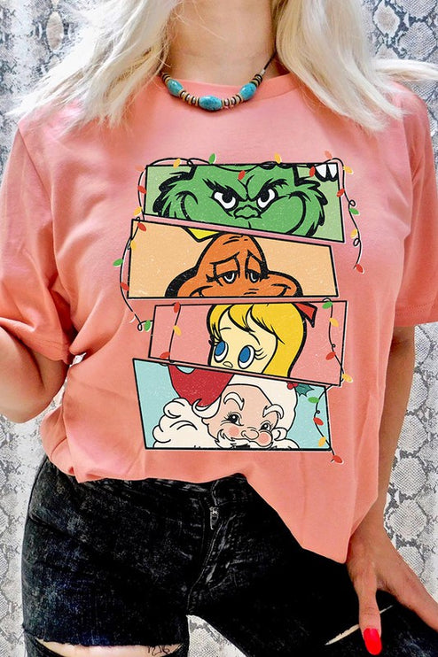 Merry Grinchmas Christmas Holiday Unisex Short Sleeve Graphic Tee T-Shirt - Accessoriesforever