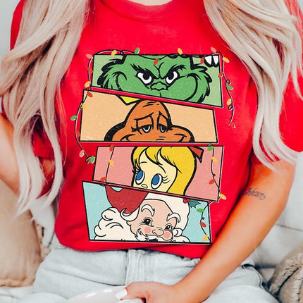 Merry Grinchmas Christmas Holiday Unisex Short Sleeve Graphic Tee T-Shirt - Accessoriesforever