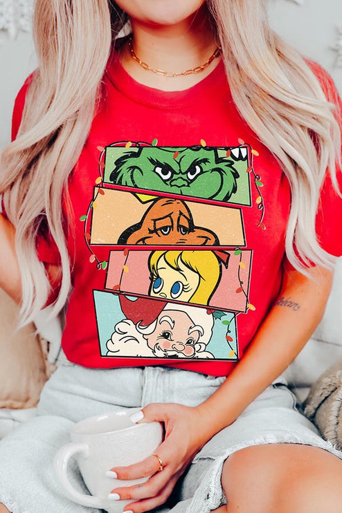 Merry Grinchmas Christmas Holiday Unisex Short Sleeve Graphic Tee T-Shirt - Accessoriesforever