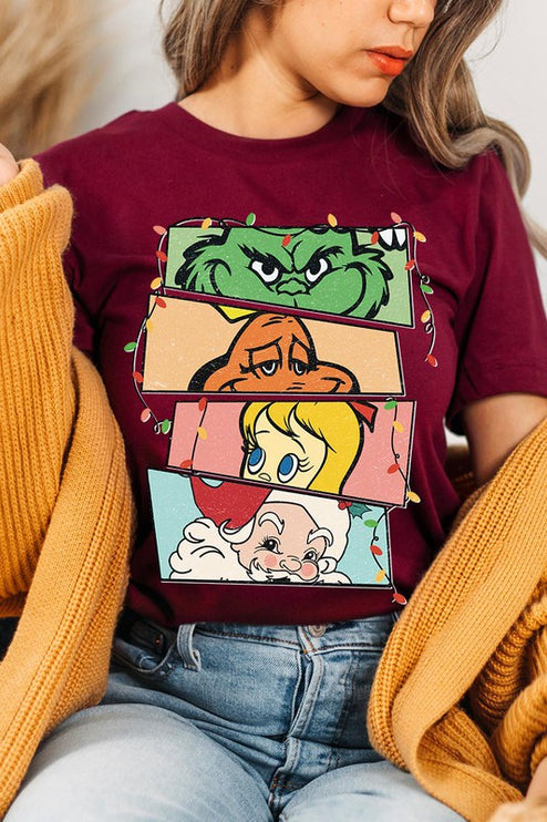 Merry Grinchmas Christmas Holiday Unisex Short Sleeve Graphic Tee T-Shirt - Accessoriesforever
