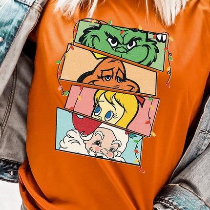 Merry Grinchmas Christmas Holiday Unisex Short Sleeve Graphic Tee T-Shirt - Accessoriesforever