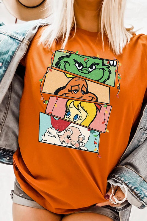 Merry Grinchmas Christmas Holiday Unisex Short Sleeve Graphic Tee T-Shirt - Accessoriesforever