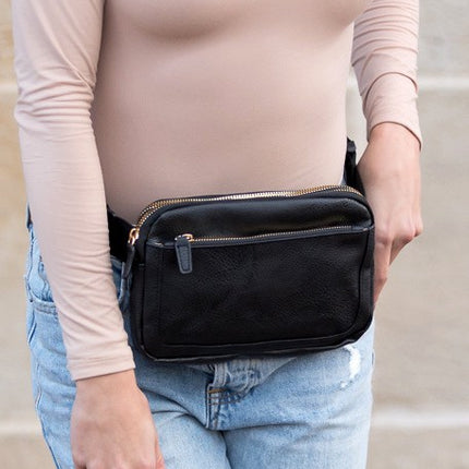 Simple Classic Stylish Leather Everyday Belt Sling Bag - Accessoriesforever