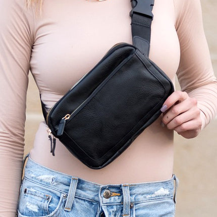 Simple Classic Stylish Leather Everyday Belt Sling Bag - Accessoriesforever