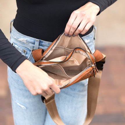 Simple Classic Stylish Leather Everyday Belt Sling Bag - Accessoriesforever