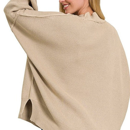 Stylish Comfy Fashion Side Slit Oversized Sweater - Accessoriesforever