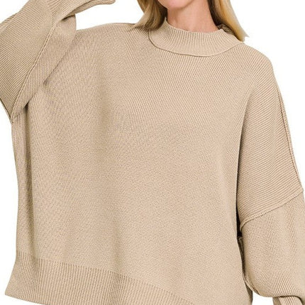 Stylish Comfy Fashion Side Slit Oversized Sweater - Accessoriesforever