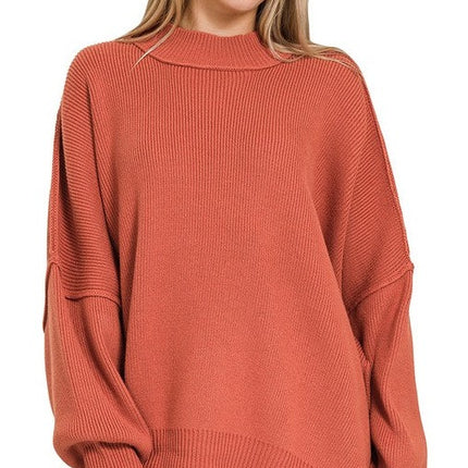 Stylish Comfy Fashion Side Slit Oversized Sweater - Accessoriesforever