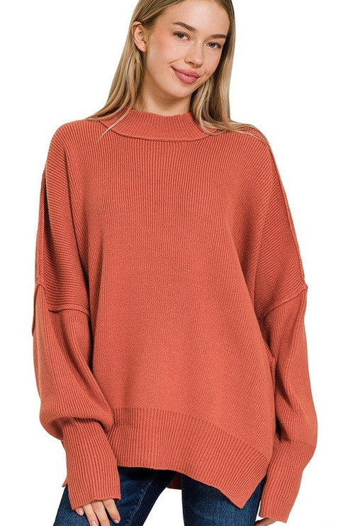 Stylish Comfy Fashion Side Slit Oversized Sweater