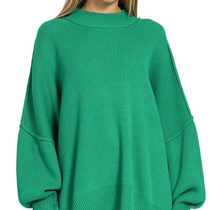Stylish Comfy Fashion Side Slit Oversized Sweater - Accessoriesforever