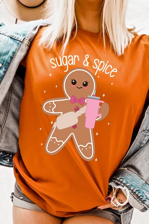Cozy Sugar & Spice Gingerbread Christmas Holiday Unisex Short Sleeve Tee T-shirt - Accessoriesforever