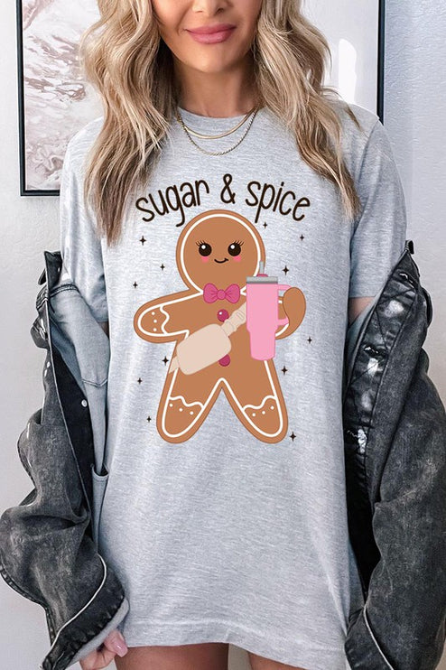 Cozy Sugar & Spice Gingerbread Christmas Holiday Unisex Short Sleeve Tee T-shirt - Accessoriesforever