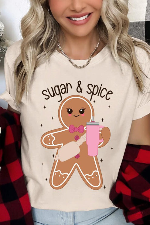 Cozy Sugar & Spice Gingerbread Christmas Holiday Unisex Short Sleeve Tee T-shirt - Accessoriesforever