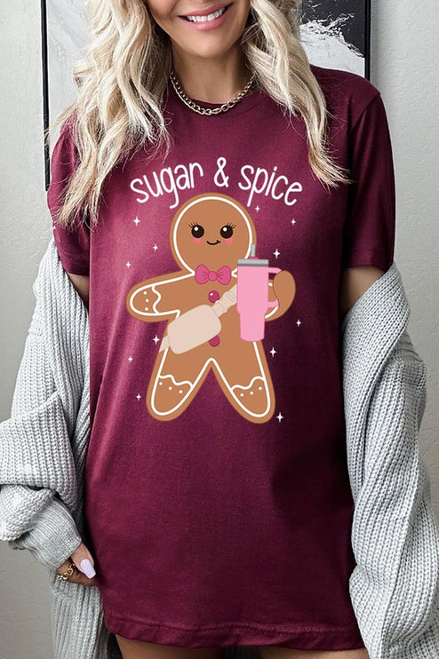 Cozy Sugar & Spice Gingerbread Christmas Holiday Unisex Short Sleeve Tee T-shirt - Accessoriesforever