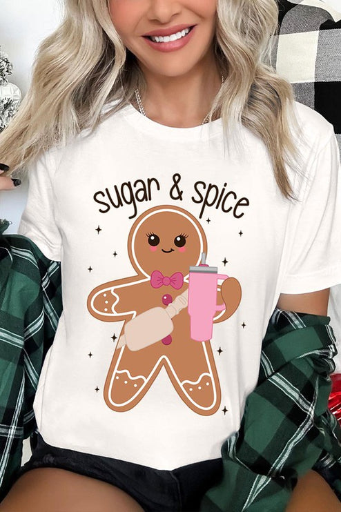 Cozy Sugar & Spice Gingerbread Christmas Holiday Unisex Short Sleeve Tee T-shirt - Accessoriesforever