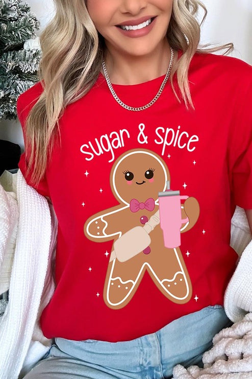Cozy Sugar & Spice Gingerbread Christmas Holiday Unisex Short Sleeve Tee T-shirt - Accessoriesforever