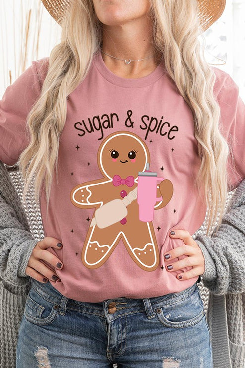 Cozy Sugar & Spice Gingerbread Christmas Holiday Unisex Short Sleeve Tee T-shirt - Accessoriesforever