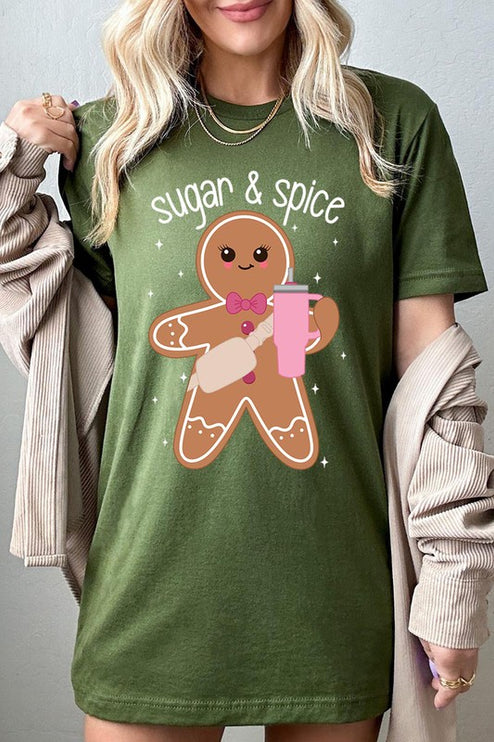 Cozy Sugar & Spice Gingerbread Christmas Holiday Unisex Short Sleeve Tee T-shirt - Accessoriesforever