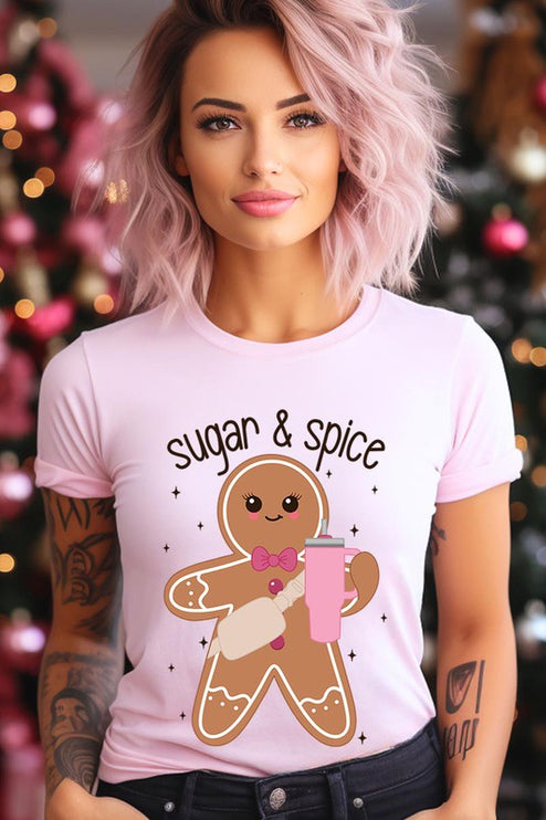 Cozy Sugar & Spice Gingerbread Christmas Holiday Unisex Short Sleeve Tee T-shirt - Accessoriesforever