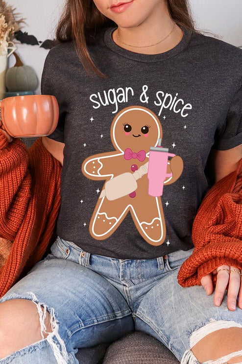 Cozy Sugar & Spice Gingerbread Christmas Holiday Unisex Short Sleeve Tee T-shirt - Accessoriesforever